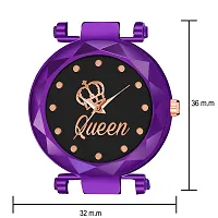 KIARVI GALLERY Analogue Queen Dial Magnetic Strap Girl's  Women's Watch (Purple-Q)-thumb2