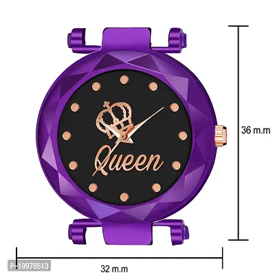 KIARVI GALLERY Analogue Queen Dial Magnetic Strap Girl's  Women's Watch (Purple-Q)-thumb3