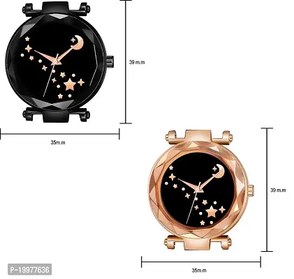 KIROH Casual Analogue Girl's Watch(Black Dial black and Gold Colored Strap)-KG-A21-thumb3