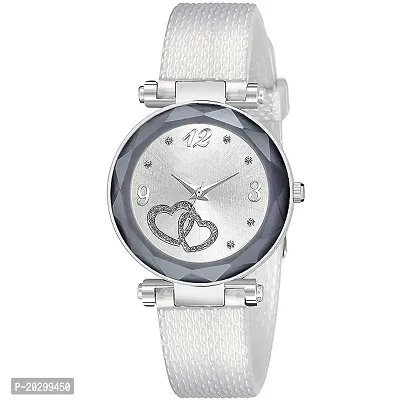 Kiarvi Gallery Silver Heart Dial Pu Strap Analog Girl S And Women S Watch  Silver Colored Strap