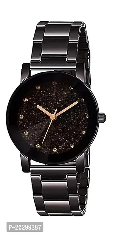 Iarvi Gallery Prism Glass 12 Diamond Dial Metal Strap Analog Watch For Woman And Girl-thumb0