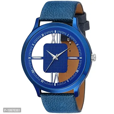 Kiarvi Gallery Latest Collection's Transparent Dial Watch of Leather Strap for Men