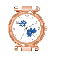 KIARVI GALLERY Analogue Flower Designer Leather Strap Women's and Girl's Watch (Blue)-thumb2