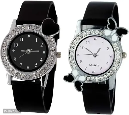 KIARVI GALLERY Heart DIAL and Black Butterfly DIAL Watches Combo