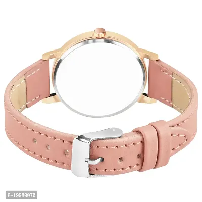 KIARVI GALLERY Analog Sweet Heart Dial Unique Designer Leather Strap Analogue Women's and Girl's Watch (Peach-H)-thumb4