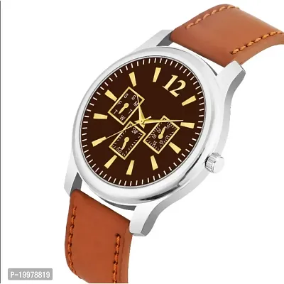 KIARVI GALLERY Analogue Leather Boy's and Men's Watch(Brown Dial,Brown Leather Strap) (Brown-BRWN)-thumb2