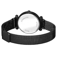 KIARVI GALLERY Black Designer Magnetic Metal Strap Analog Girl's and Women's Watch-thumb2