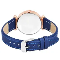 KIARVI GALLERY Analogue Flower Designer Leather Strap Women's and Girl's Watch (Blue)-thumb3