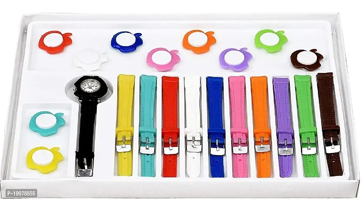 KIARVI GALLERY Analogue 11 Belt Interchangeable Girl's Watch (White Dial Multicolored Strap) (Multicolor-1)-thumb3