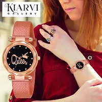 KIARVI GALLERTY Analogue Queen Dial Rose Gold and Purple Combo PU Strap Analog Watch for Girls and Women (Pack of 2)-thumb4