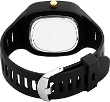 KIARVI GALLERY Squire Dial Silicone Strap Analogue Watch for Men and Boy (Black Colored, Black Strap) (Black)-thumb2
