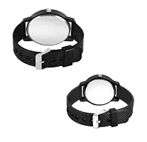 KIARVI GALLERY Analogue Lovers Couple King and Queen Dial PU Strap Men's and Women's Couple Watch(Combo, Pack of 2) (Black-2)-thumb2