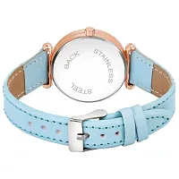 KIARVI GALLERY Analogue Queen Designer Dial Leather Strap Watch for Girls and Women(Pink) (Sky-Blue)-thumb2