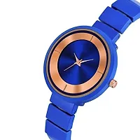 KIARVI GALLERY Clausal Multicolored Designer Dial Metal Strap Analog Girl's and Women's Watch (Blue)-thumb1