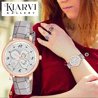 KIARVI GALLERY Multicolor FlowerDesigner Dial Stylish Premium Leather Strap Watch for Girls and Women(Peach)-thumb4