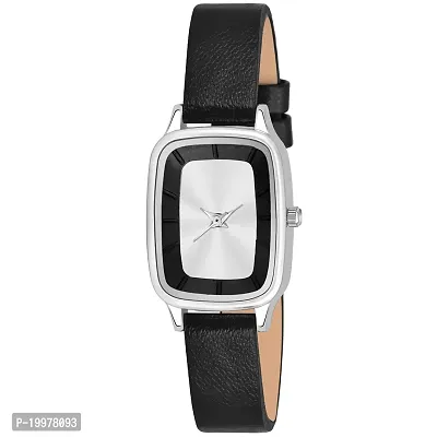 KIARVI GALLERY Analogue Squire Dial Leather Strap Girl's Women's Watch (Black)-thumb0