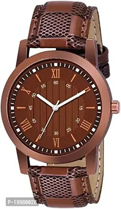 KIROH? Brown Dial Leather Strap Analogue Men's Watch