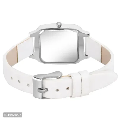 KIARVI GALLERY Analogue Square Dial Leather Strap Girl's Women's Watch (White)-thumb4
