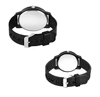 KIARVI GALLERY Analogue King and Queen Dial PU Strap Men's and Women's Couple Watch(Combo, Pack of 2) (White)-thumb2