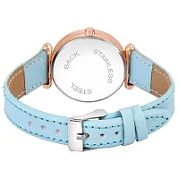 KIARVI GALLERY Analogue Queen Dial Leather Belt Watch for Girl's and Women's (Sky Blue)-thumb3