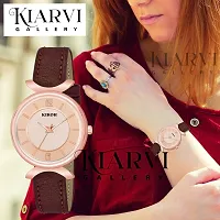 KIARVI GALLERY Analog New Antique Designer Dial Stylish Premium Leather Strap Watch for Girls and Women(Blue) (Brown)-thumb3