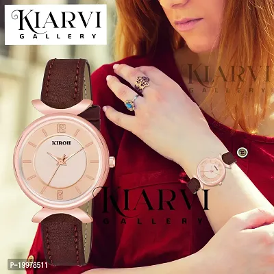 KIARVI GALLERY Analog New Antique Designer Dial Stylish Premium Leather Strap Watch for Girls and Women(Blue) (Brown)-thumb4