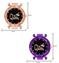 KIARVI GALLERTY Analogue Queen Dial Rose Gold and Purple Combo PU Strap Analog Watch for Girls and Women (Pack of 2)-thumb2