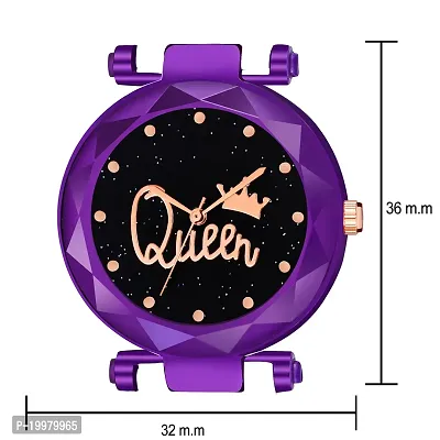 KIARVI GALLERY Purple Queen Dial PU Strap Analog Girl's and Women's Watch (Purple Colored Strap)-thumb3