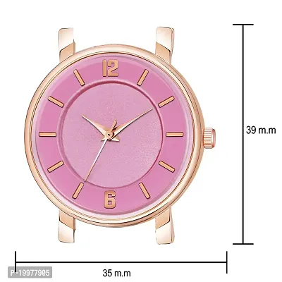 KIARVI GALLERY Analogue 6 to 12 Antique Dial Designer Leather Strap Women's and Girl's Watch (Pink)-thumb3