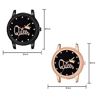 KIARVI GALLERY Black and Gold Queen Dial Designer with Magnetic Metal Strap Analog Watch for Girl's and Women (Pack of 2)-thumb2