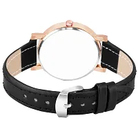 KIROH Analog Round Dial Designer Premium Leather Strap Analog Watch for Girls  Women(GRN-GRN) (Black-Black)-thumb1