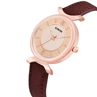 KIARVI GALLERY Analog New Antique Designer Dial Stylish Premium Leather Strap Watch for Girls and Women(Blue) (Brown)-thumb1