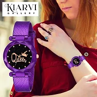 KIARVI GALLERY Purple Queen Dial PU Strap Analog Girl's and Women's Watch (Purple Colored Strap)-thumb4