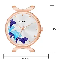 KIARVI GALLERY Analogue Unique Multi Flower Dial Designer Leather Strap Women's and Girl's Watch (Blue)-thumb2