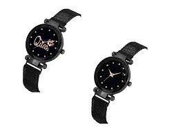 KIARVI GALLERY Casual Analogue Women's Watch (Black Dial Black Colored Strap)-thumb1