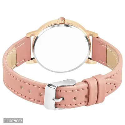 KIARVI GALLERY Analog Sweet Heart Dial Unique Designer Leather Strap Analogue Women's and Girl's Watch (Peach)-thumb4