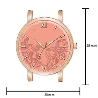 KIARVI GALLERY Analogue Flower Dial Unique Designer Leather Strap Women's and Girl's Watch (Peach)-thumb2