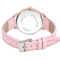 KIARVI GALLERY Analogue 6 to 12 Antique Dial Designer Leather Strap Women's and Girl's Watch (Pink)-thumb4