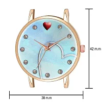 KIARVI GALLERY Analog Sweet Heart Dial Unique Designer Leather Strap Analogue Women's and Girl's Watch (Sky Blue-H)-thumb2