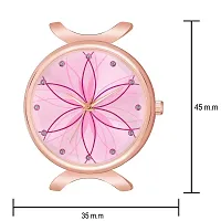 KIARVI GALLERY Analogue Black Full Flower Dial Unique Designer Leather Strap Women's and Girl's Watch (Pink)-thumb3