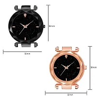 KIARVI GALLERY Analog Pack of 2 Combo PU Belt Analog Watches for Girls and Women (Pack of 2) (Black-Gold-4M)-thumb2