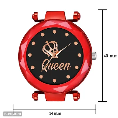 KIARVI GALLERY Analogue Queen Dial Magnetic Strap Girl's  Women's Watch (Red-Q)-thumb3