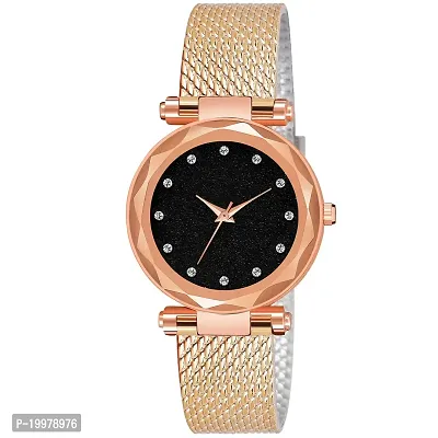 KIARVI GALLERY Clausal Analogue PU Belt Girl's and Women's Watch (Rose Gold-12DM)
