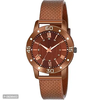 Kiarvi Gallery Brown Dial Pu Strap Analog Watch For Girls And Women-thumb0