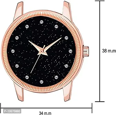 KIARVI GALLERY Black Dial Full Diamond Dial with Magnetic Metal Strap Analog Watch for Girl's and Women (Gold 12DM)-thumb3