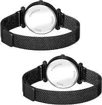 KIARVI GALLERY Black Dial Designer Combo Magnetic Strep Analog Combo Watch for Girls and Women(Pack of 2)-thumb3