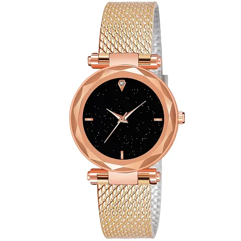 KIARVI GALLERY Analogue PU Belt Girl's and Women's Watch (Rose Gold-4M)