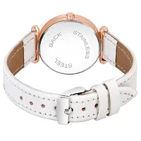 KIARVI GALLERY Analogue Moon Designer Dial Leather Strap Watch for Girls and Women(Peach) (White)-thumb2