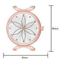 KIARVI GALLERY Analogue Black Full Flower Dial Unique Designer Leather Strap Women's and Girl's Watch (White)-thumb2