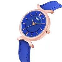 KIARVI GALLERY Analog New Antique Designer Dial Stylish Premium Leather Strap Watch for Girls and Women(Blue) (Blue)-thumb1